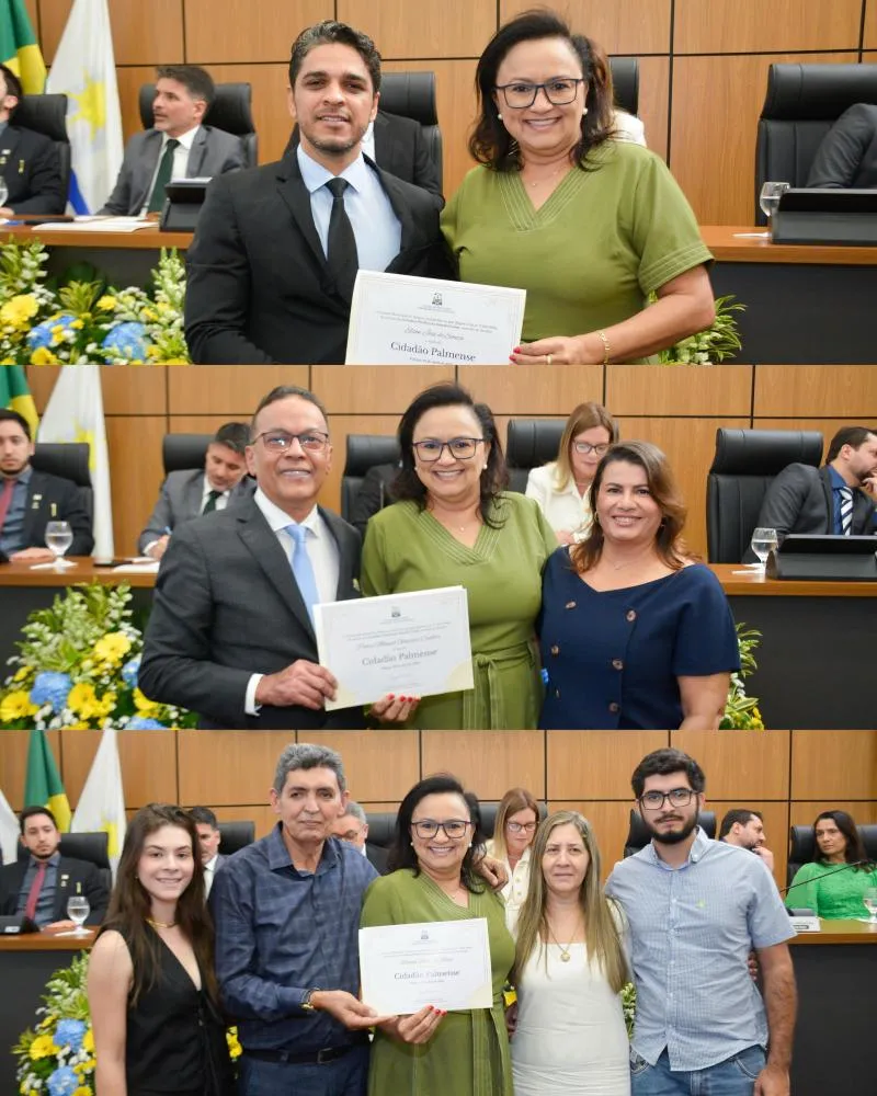 Iolanda Castro entrega Título de Cidadão Palmense a personalidades que contribuem com a história e o desenvolvimento da Capital