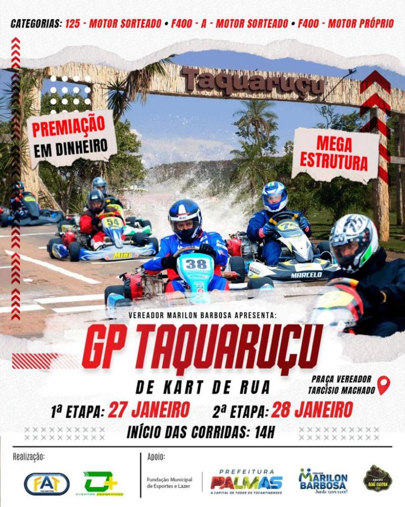 Vereador Marilon Barbosa e FAT promovem GP de Kart de Rua em Taquaruçu